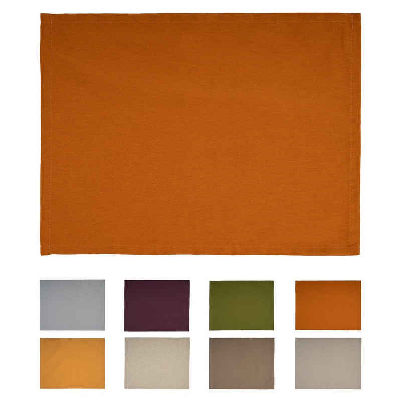 Platzset, Wunschton, beties, (1-St., 1 Stück), Tischset ca. 35x45 cm, unifarben, einfarbig sanddorn-orange
