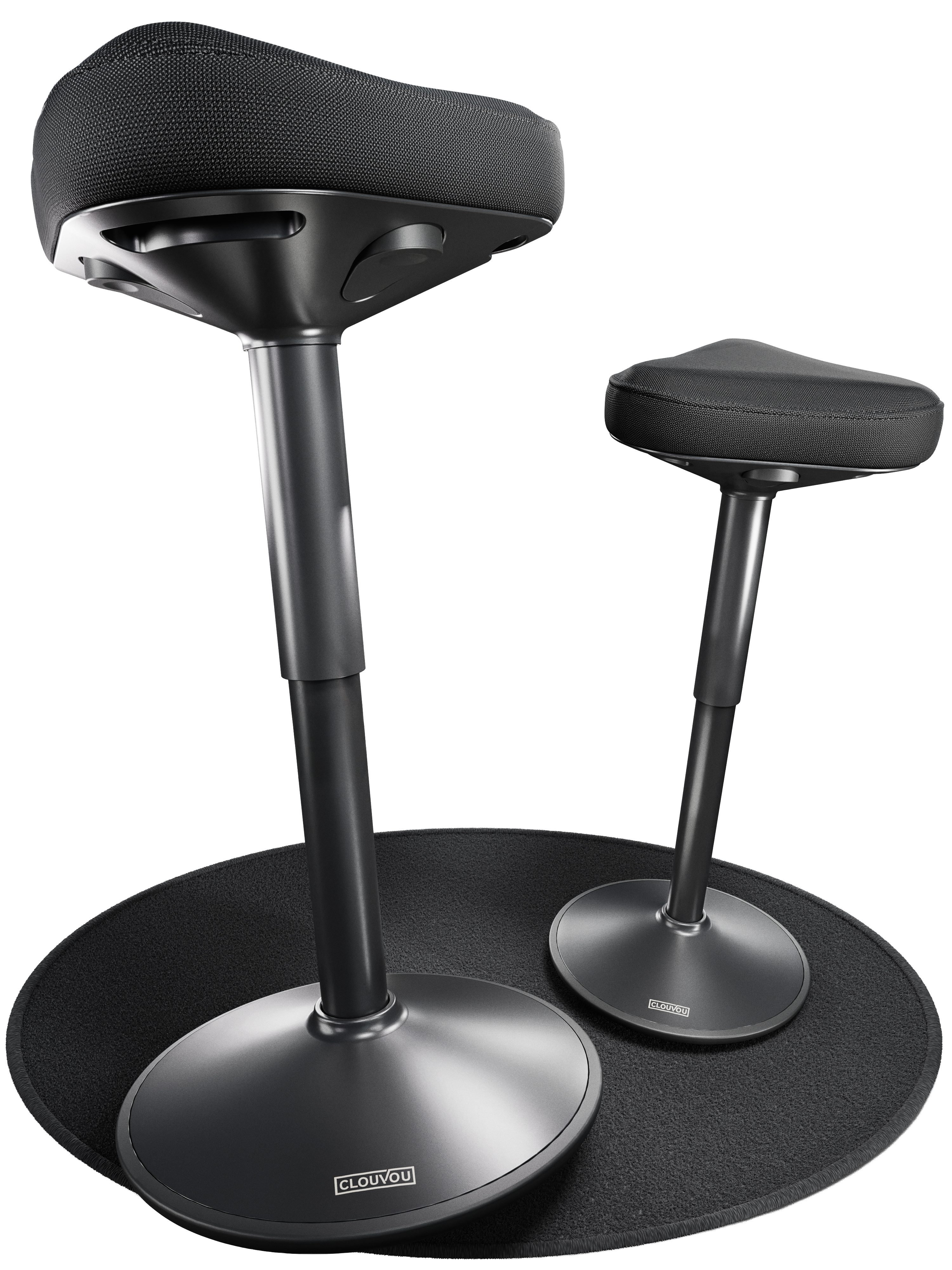 CLOUVOU Arbeitshocker Nexus Bürohocker - Ergonomischer Hocker Büro -, höhenverstellbar 47cm bis 64cm - Wackelhocker zur Stärkung des Rückens