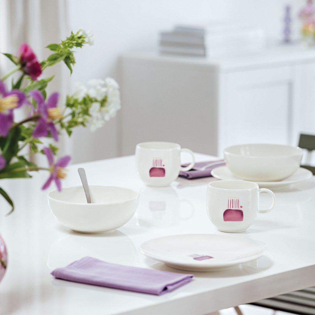 like. by Villeroy & Boch Müslischale With Love Müslischale Happy Birthday 17 cm ø, Porzellan, (1-tlg), Premium Porcelain, mikrow.- & spülm.sicher, Made in Germany