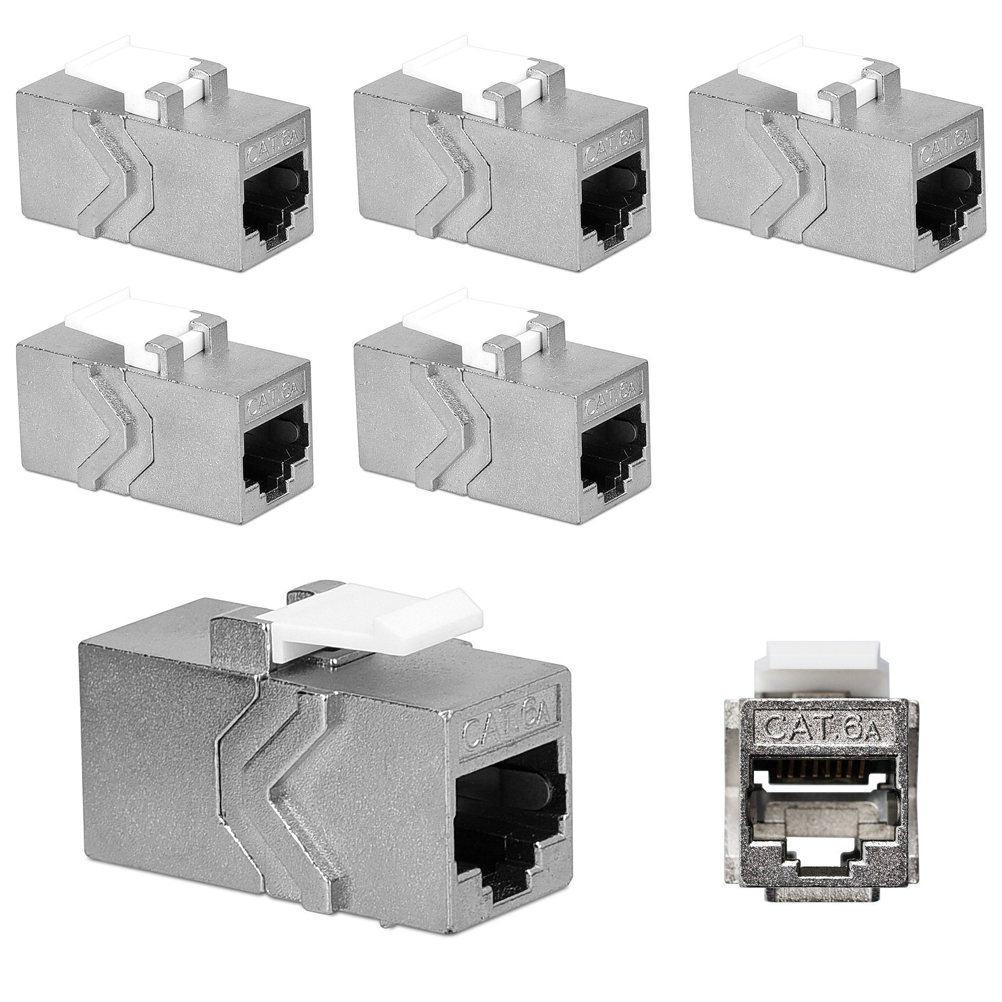 Keystone Modul CAT 6A Kabel - 10 Gbit/s - Schnappverschluss - 6x Netzwerk-Adapter