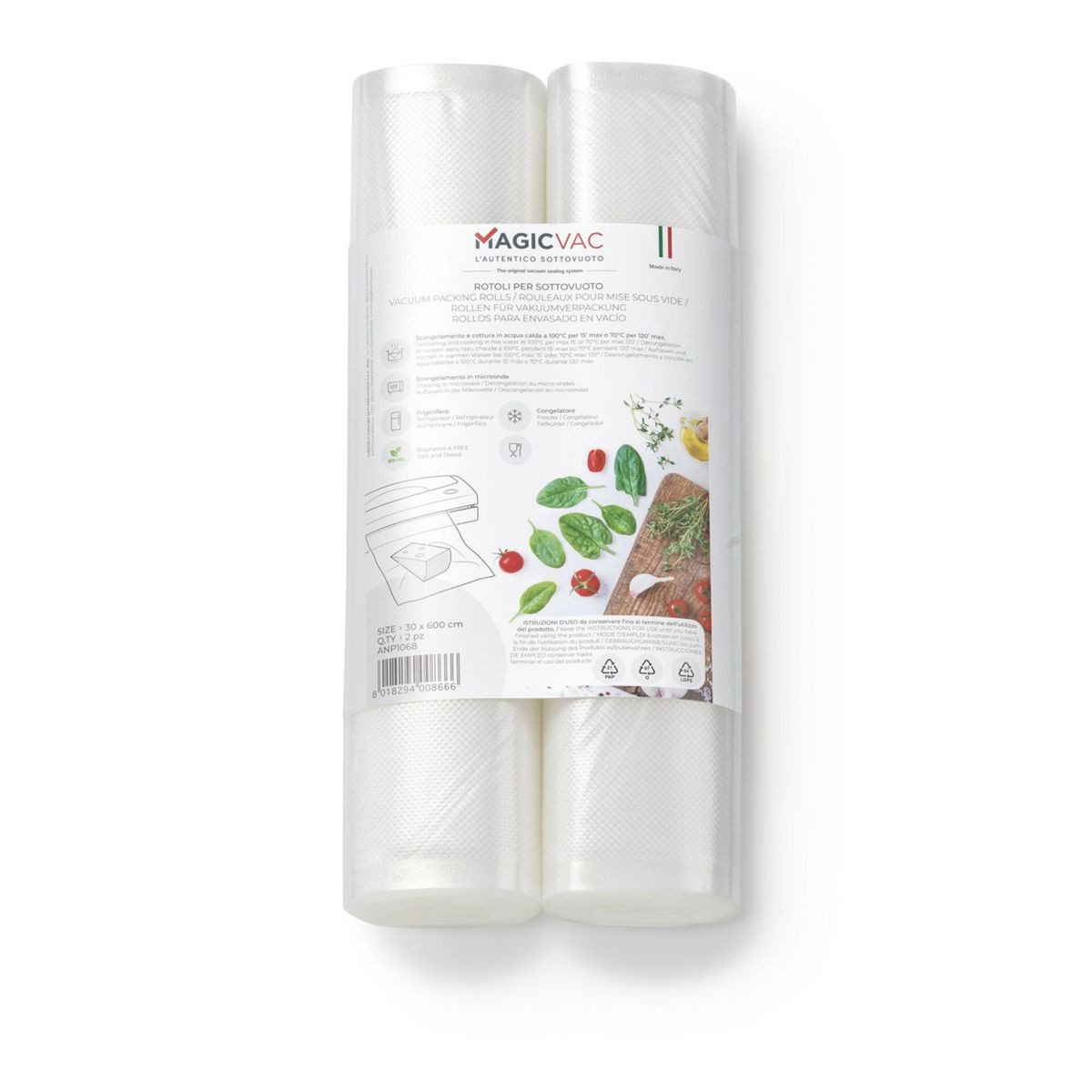 Magic Vac Vakuumier-Folienrollen 2 Vakuumierfolienrollen ANP 30 cm x 6 m
