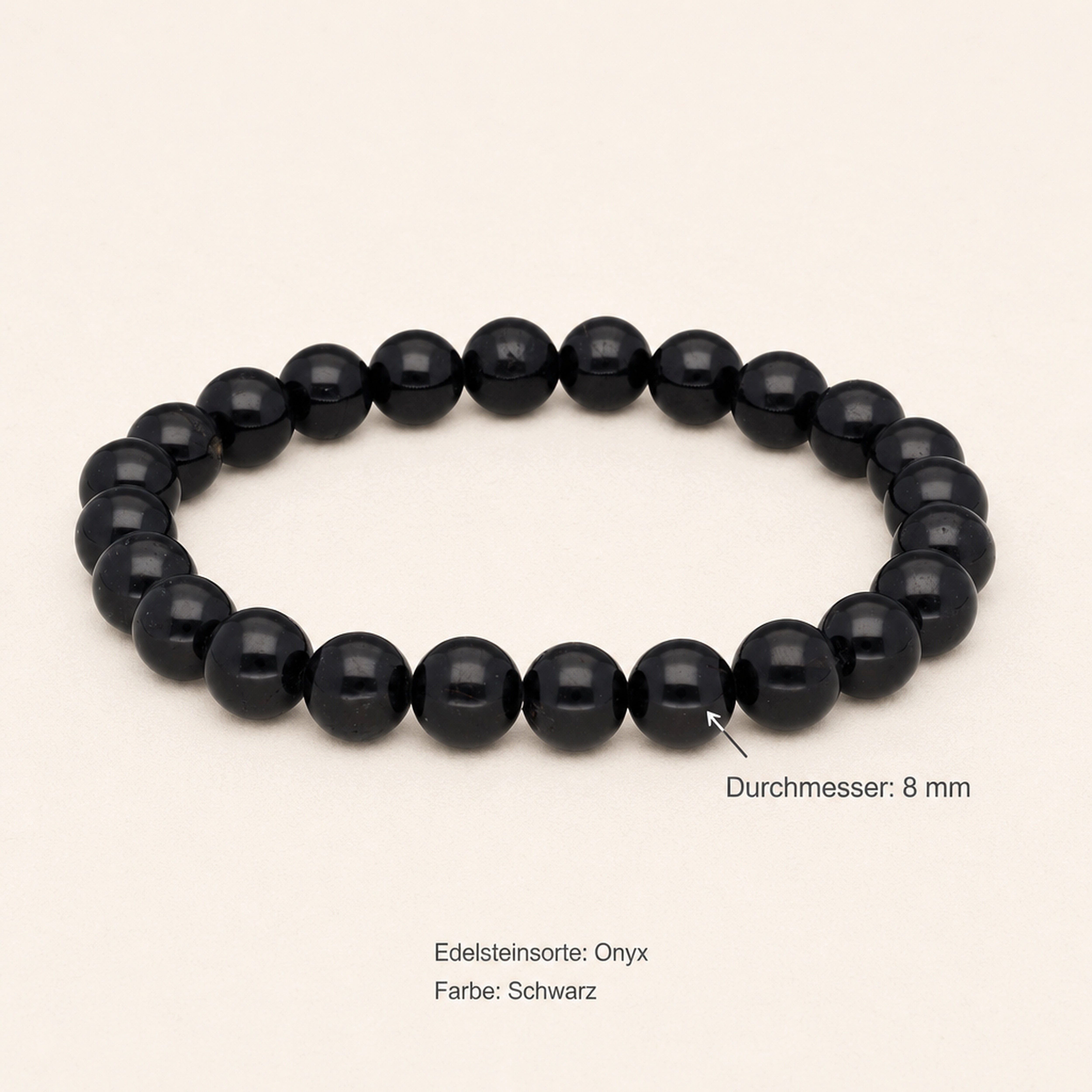 Lebensquelle Plus Armband Onyx Kugelarmband, 8 mm – Bild 3 von 5