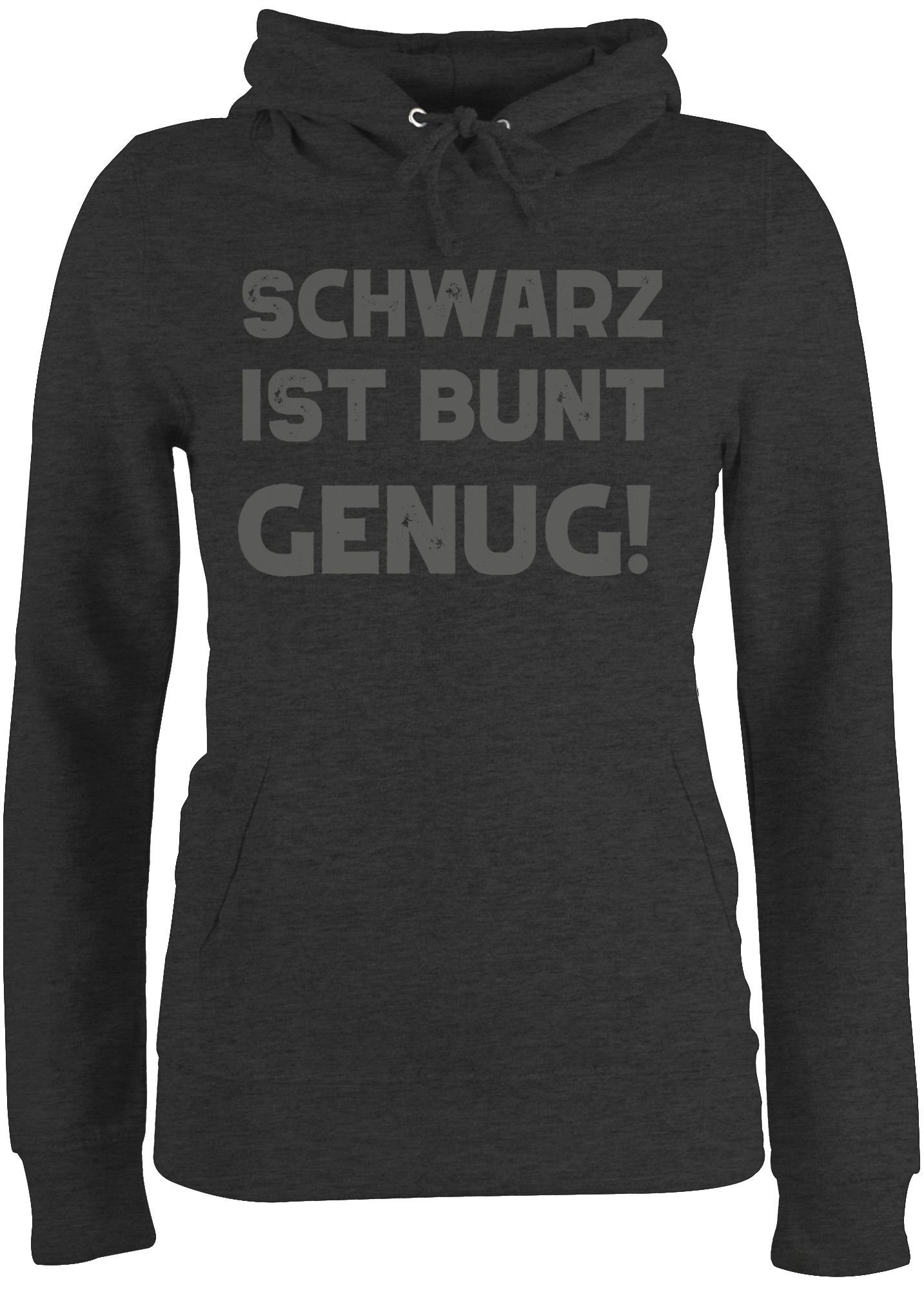 Shirtracer Hoodie »Schwarz ist bunt genug Sprüche Statement mit