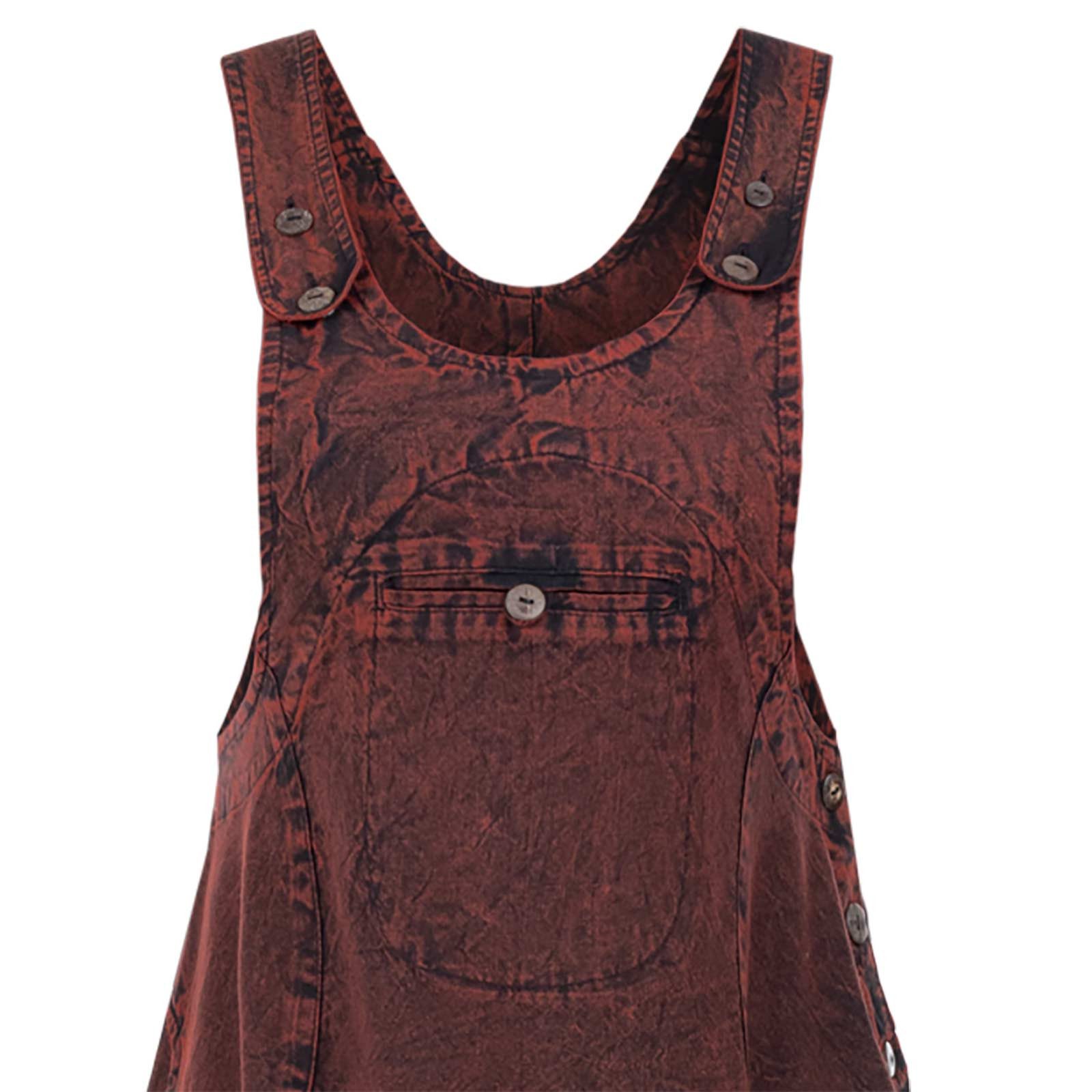 KUNST UND MAGIE Latzhose Hippie Latz/Haremshose Hose 70er Jumpsuit Overall Stonewashed Catsuit