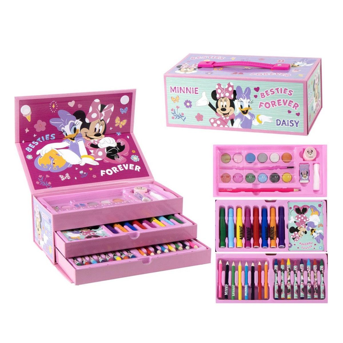 Cerda Farbkasten Disney Minnie Maus Malset Kinder Malkoffer Kreativset