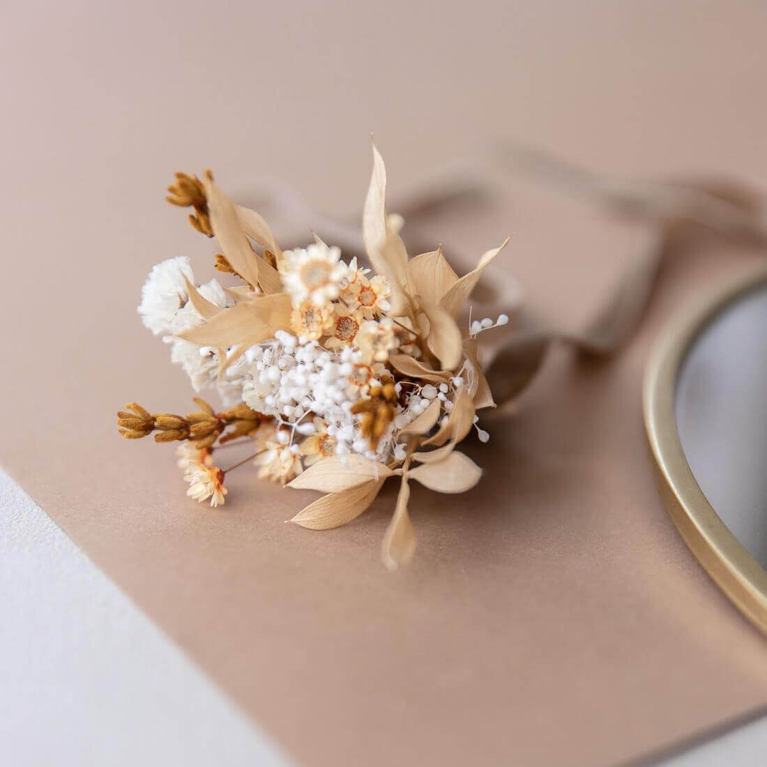 Trockenblume Armband Trockenblumen apricot Lavendel, LYKKE & You