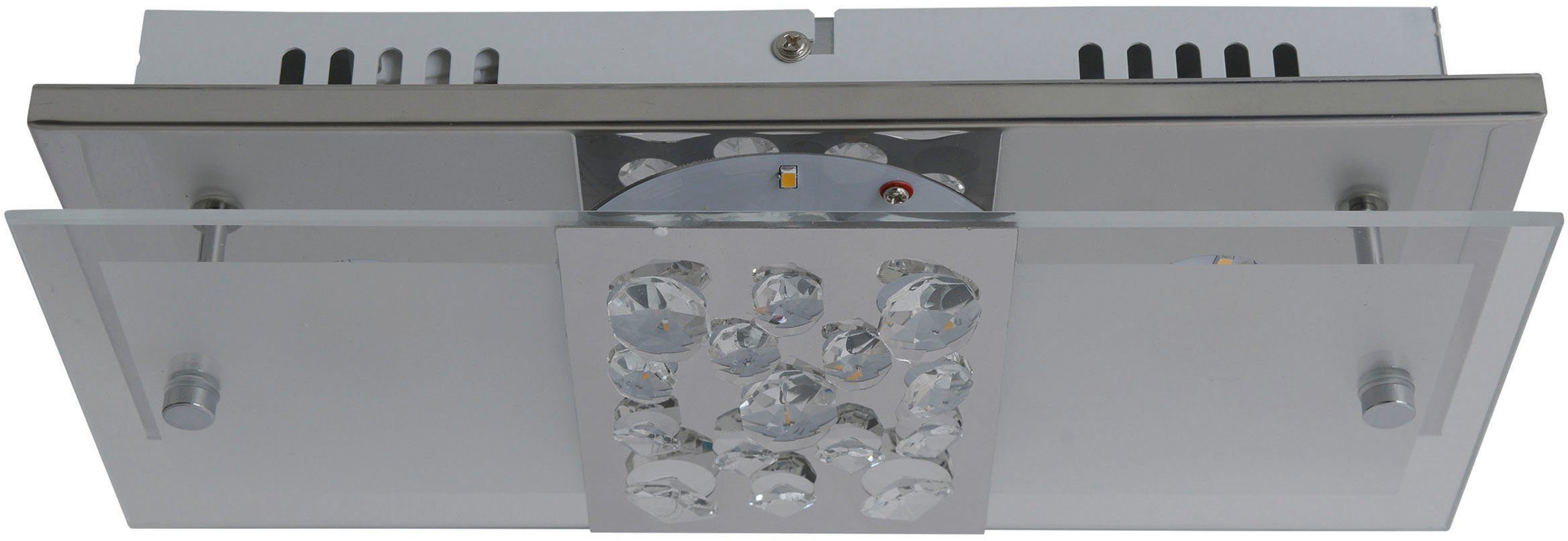 LED fest 11W Chur, Deckenleuchte LED mit chrom näve LED integriert, incl. Kristallen, teilsatiniert Warmweiß, total