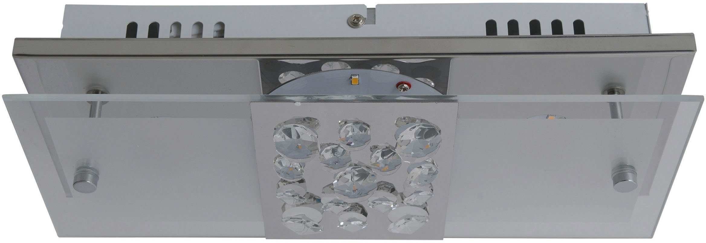 näve LED Deckenleuchte Chur, LED fest integriert, Warmweiß, chrom teilsatiniert mit Kristallen, incl. LED total 11W