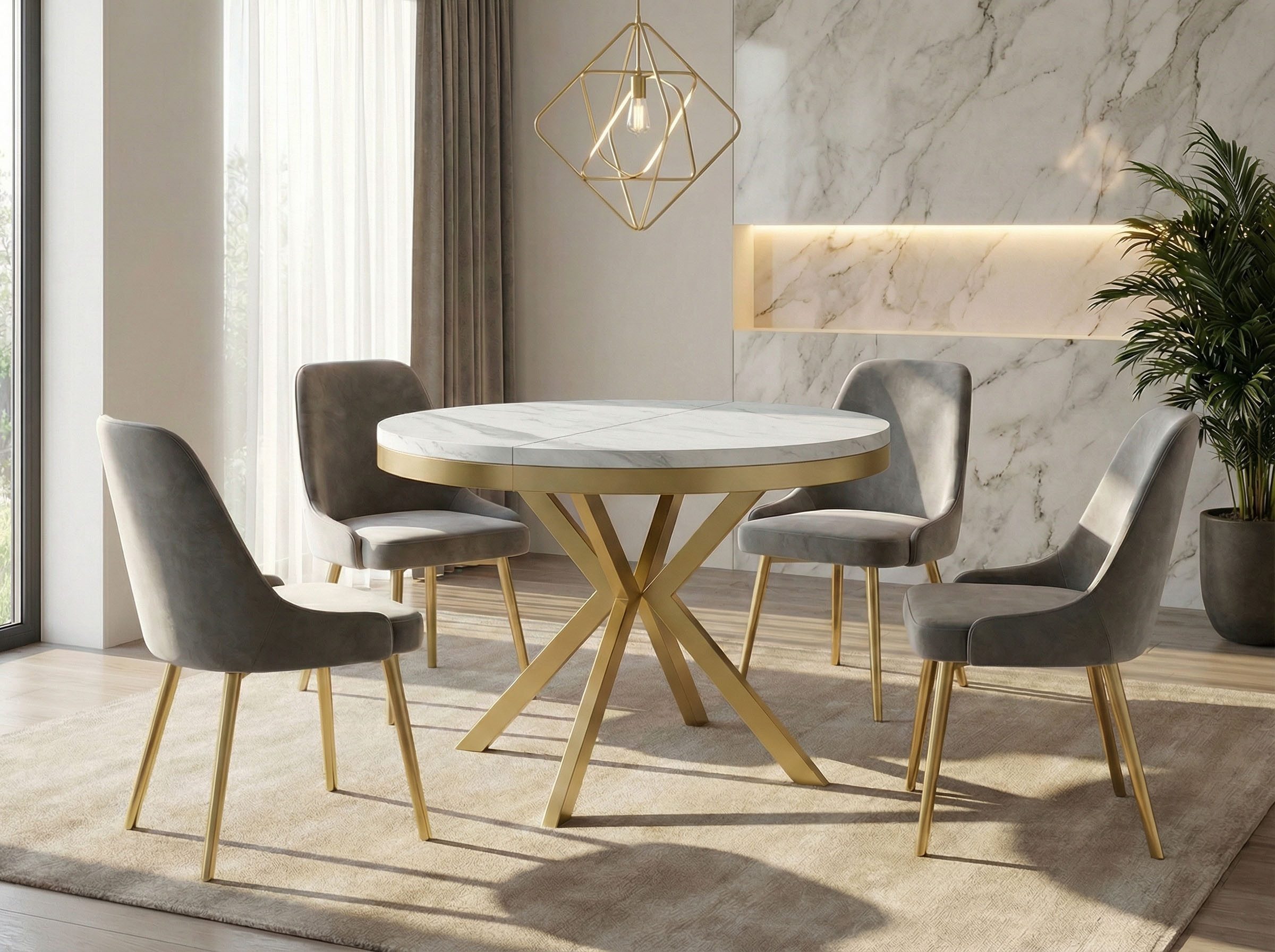 WFL GROUP Esstisch Dina (erhältlich in 3 Größen – 90/100/120 cm ausziehbar günstig online kaufen