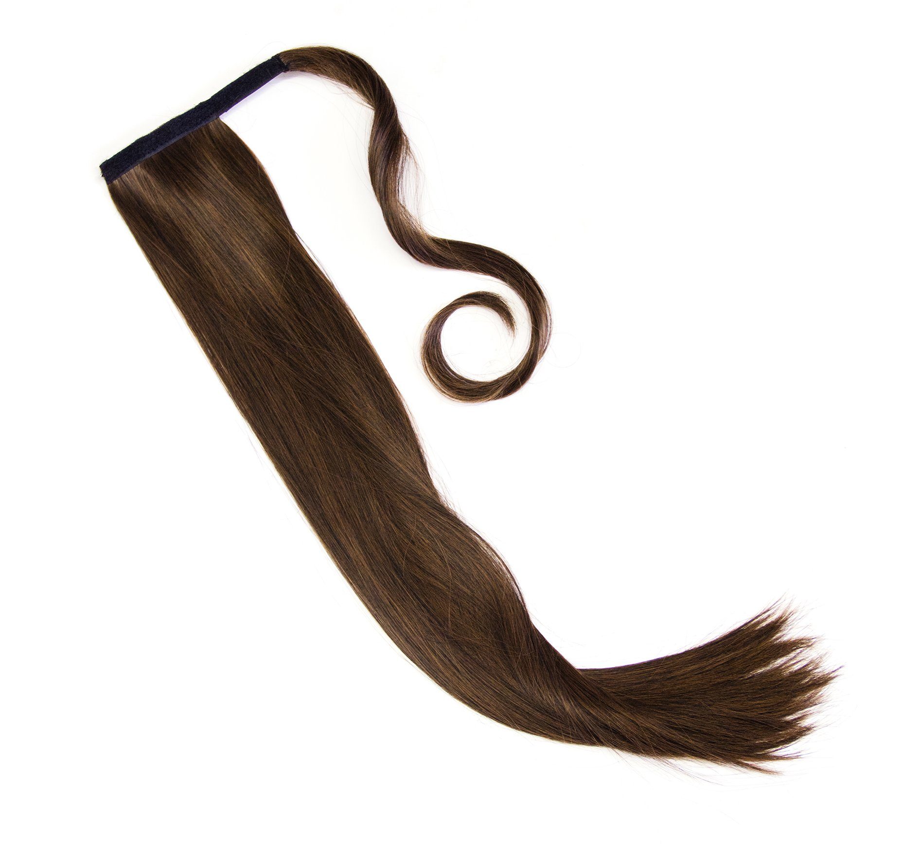 MyBeautyworld24 Haarclip Haarteil Haarverlängerung lange Haare Zopf Pferdeschwanz glatt 60 cm schwarz-braun