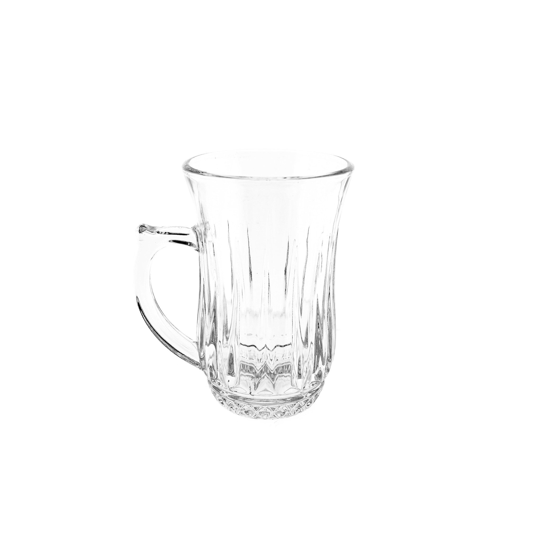 Almina Gläser-Set 6 Tlg Gläser-Set Teegläser Trinkgläser mit Henkel 155 ml Transparent, 6-tlg.