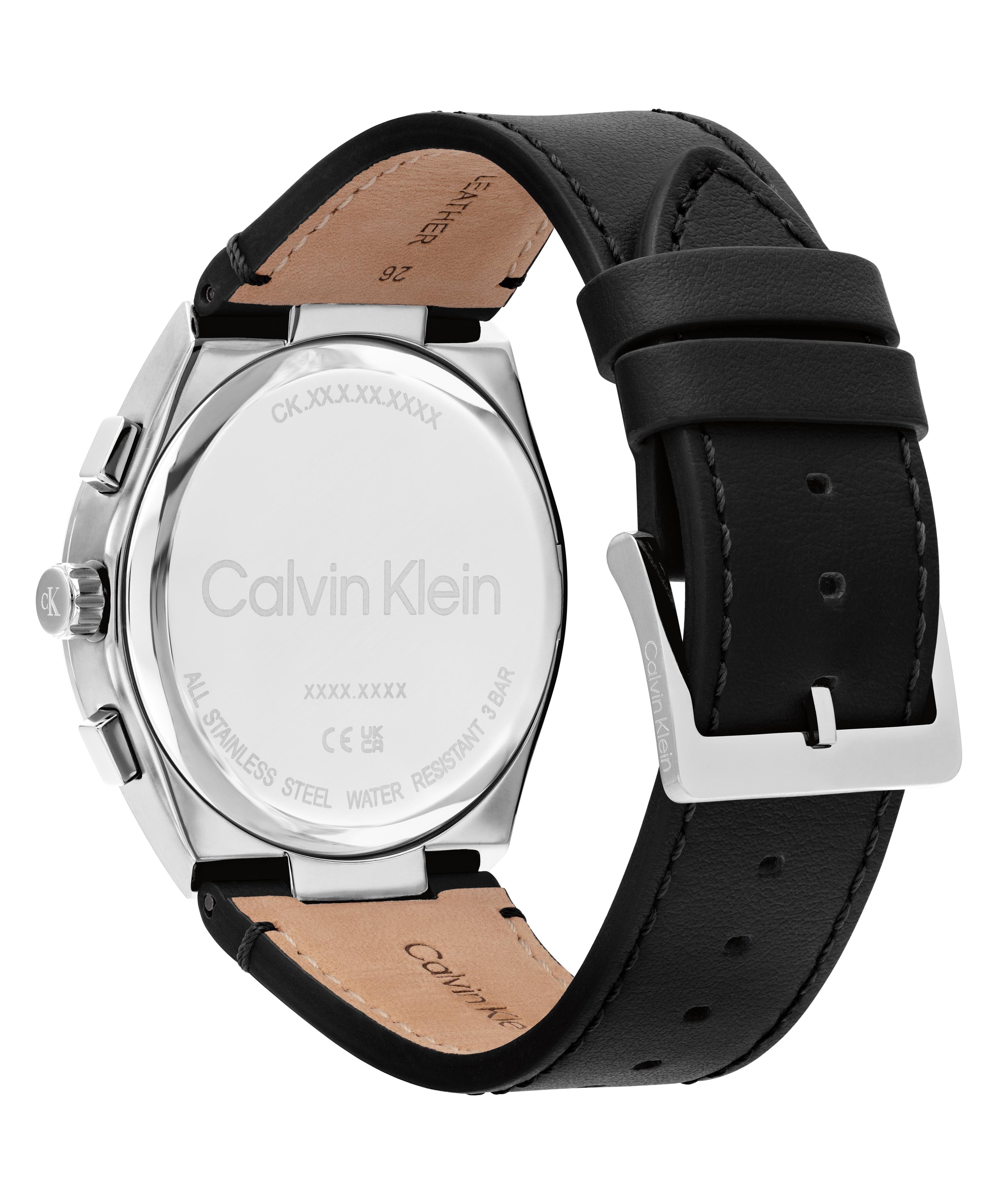Calvin Klein Multifunktionsuhr DISTINGUISH SKELETON 25200575, Quarzuhr, Armbanduhr, Herrenuhr, Lederarmband, analog