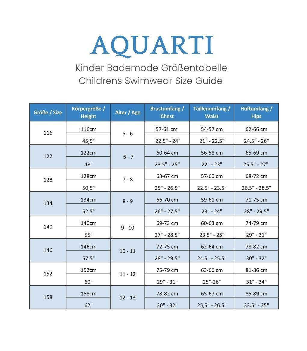 Aquarti Badeanzug Aquarti Mädchen Badeanzug mit Ringerrücken Print
