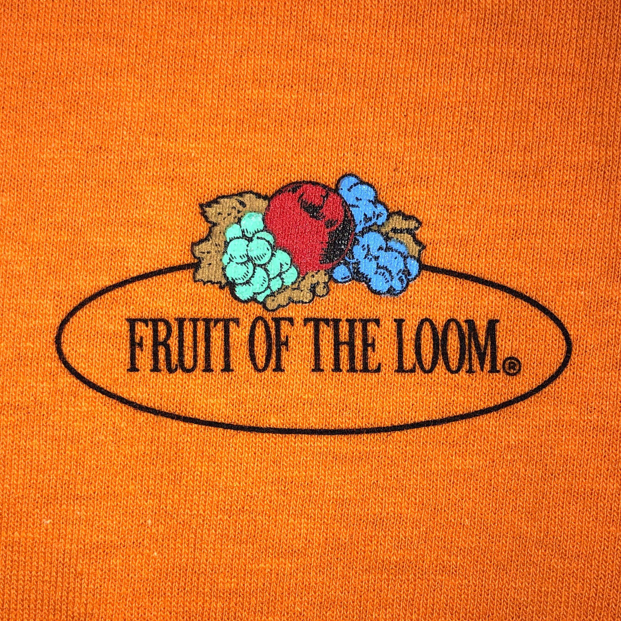 Fruit of Vintage-Logo Rundhalsshirt Loom orange T mit Valueweight the