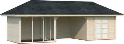 Palmako Holzpavillon Bianca 24,9 m² Set 7, mit 9 Seitenteilen, BxTxH: 876x300x323 cm
