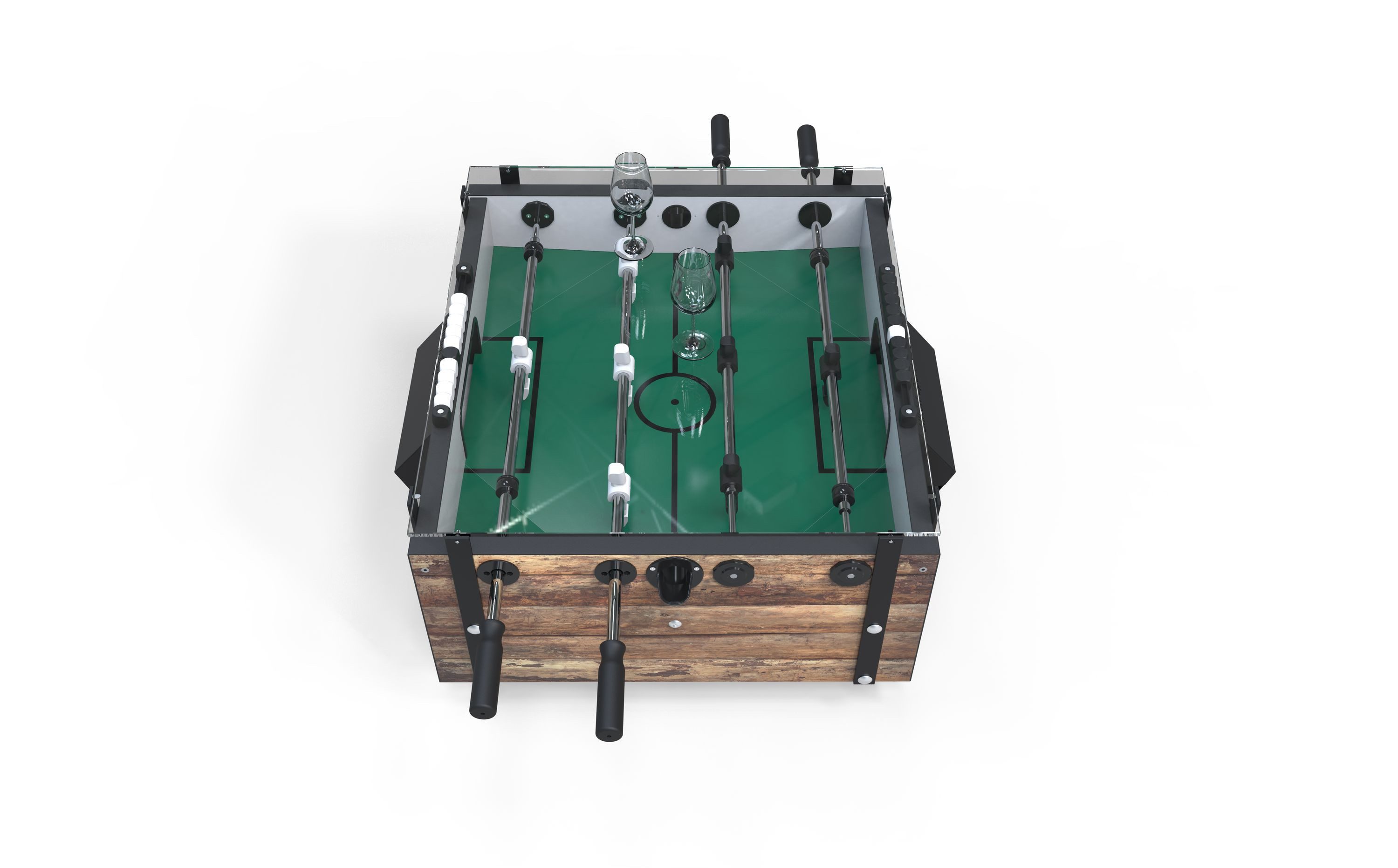 Fireball-Tablesoccer Couchtisch Fireball "Couchtisch" Tischfußball (Grundausstattung mit allen zum Spielen benötigten Anbauteilen), Made in Germany