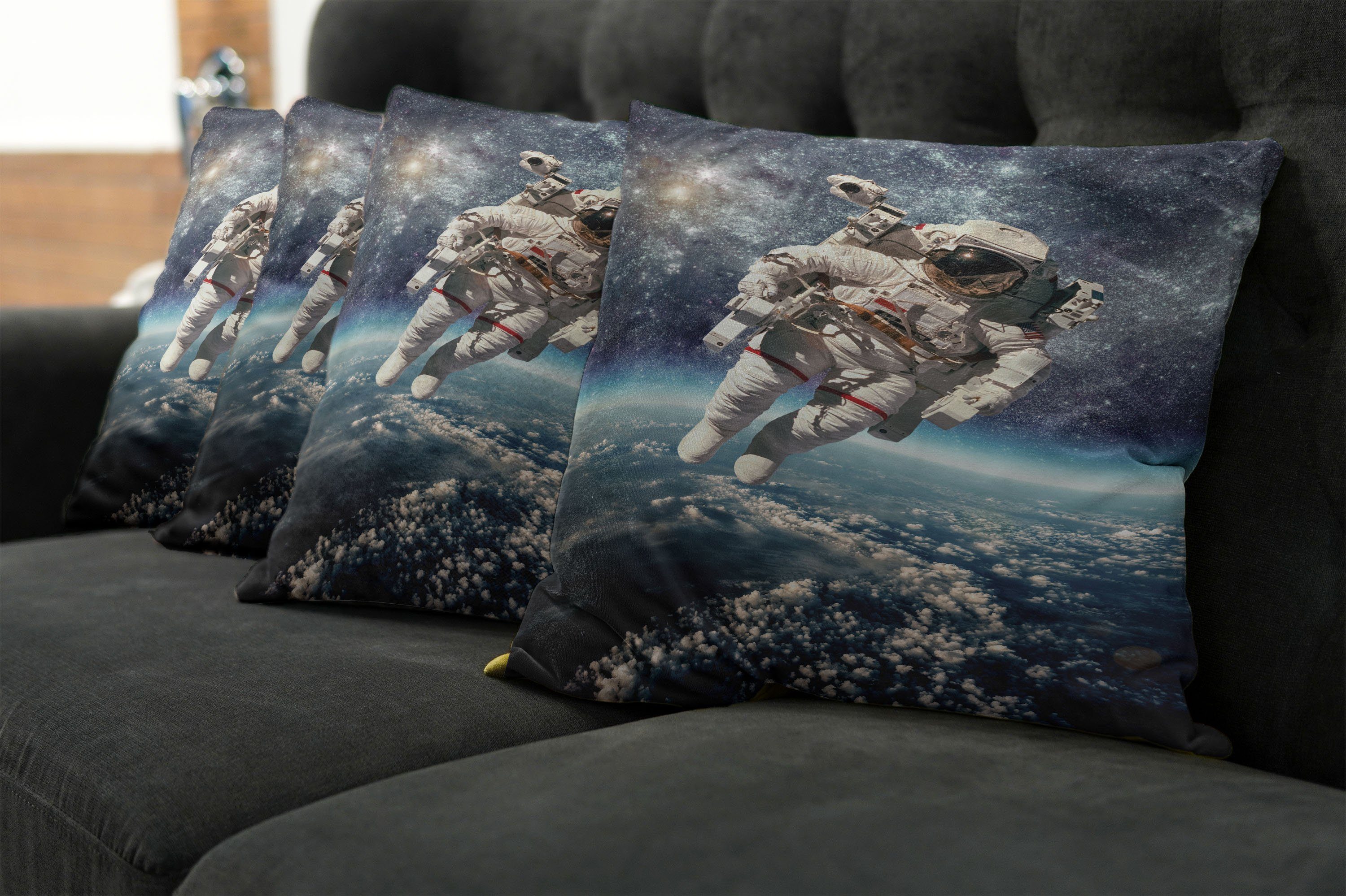 Kissenbezüge Modern Accent Doppelseitiger Floats Weltraum Abakuhaus (4 Digitaldruck, Galaxis Stück), Astronaut
