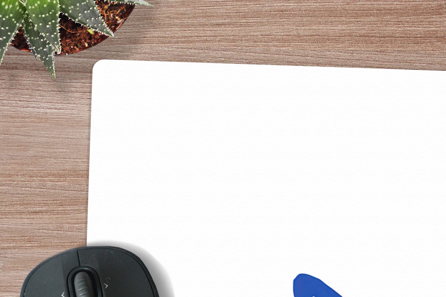MuchoWow Mauspad Fisch - Minimalistisch - Blau - Linie (1-St), Mousepad XXL für Tastatur und Maus, Gaming Setup, Desk Mat, 120x80 cm