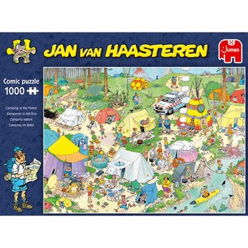 Jumbo Spiele Puzzle Jan van Haasteren - Camping im Wald 1000 Teile, 1000 Puzzleteile