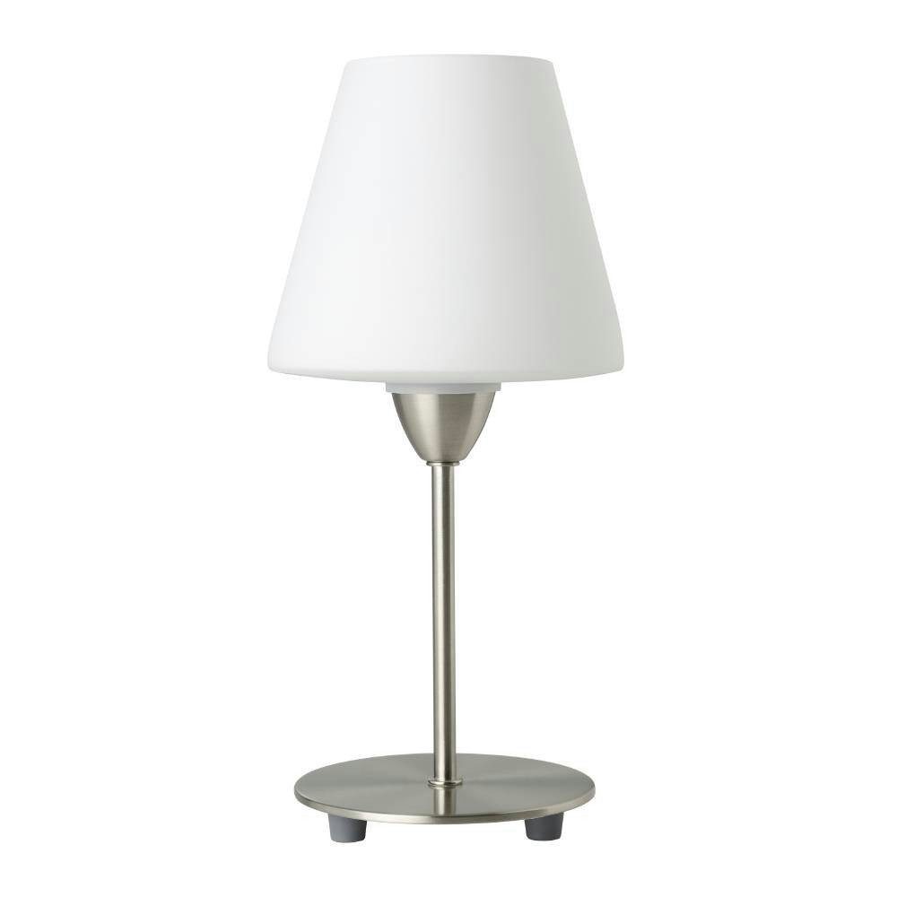 EGLO Tischleuchte DAMASCO 1 Tischlampe, weiß, nickel-matt, exkl. Leuchtmittel E14, Ein-/Ausschalter, ohne Leuchtmittel, Leuchtmittel wechselbar, Nachttischlampe – Bild 3 von 5