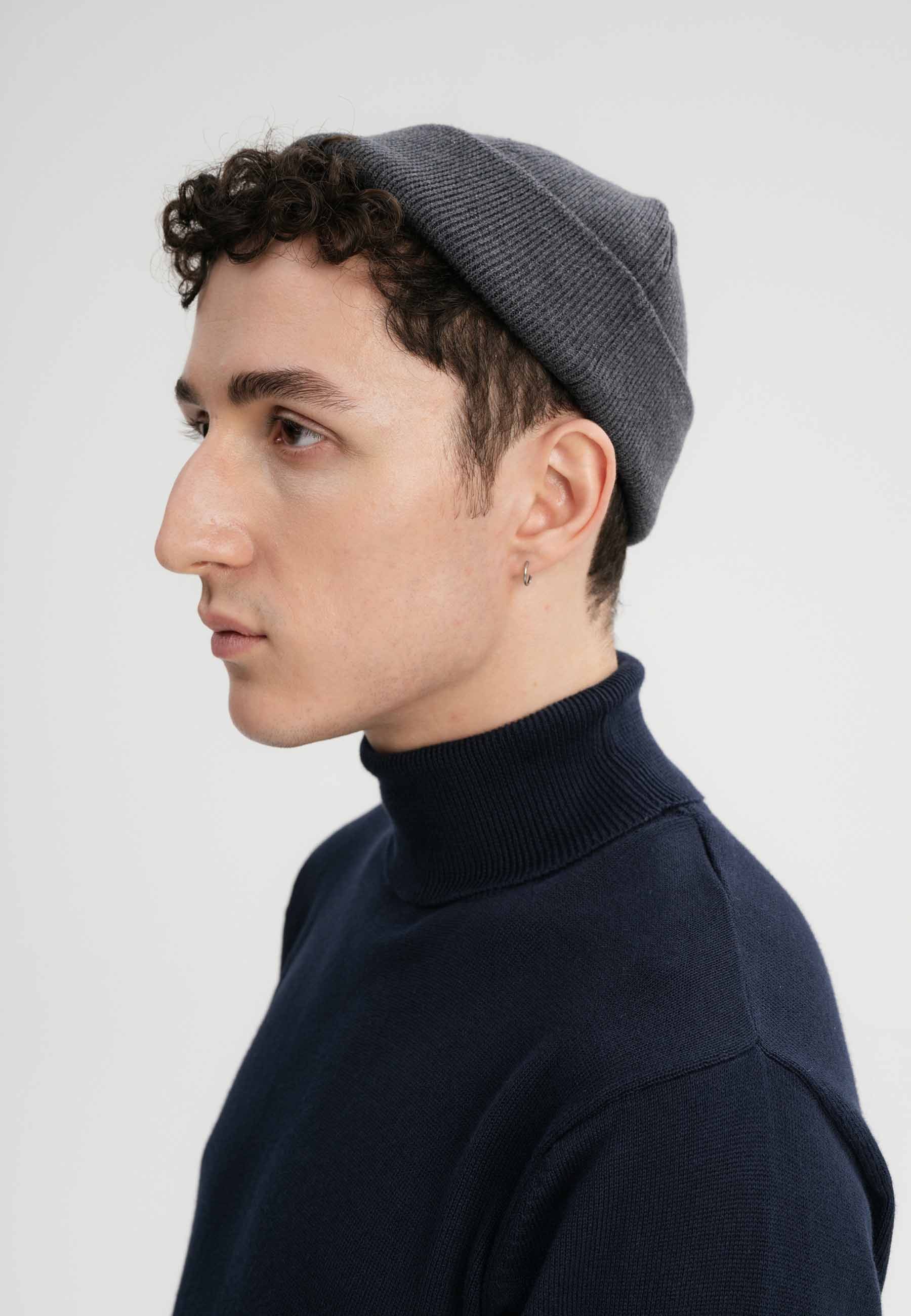 Strickmütze Feinstrick Mütze kurz Style LESH