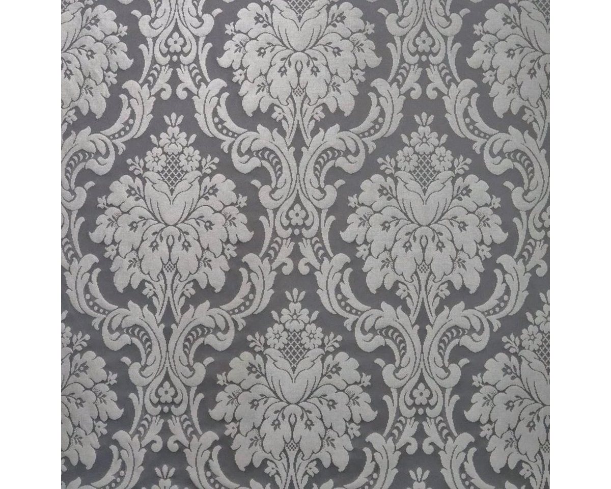 Thumbnail - Stofferia Stoff Dekostoff Taft Jacquard Damask Grau, Breite 280 cm, Meterware