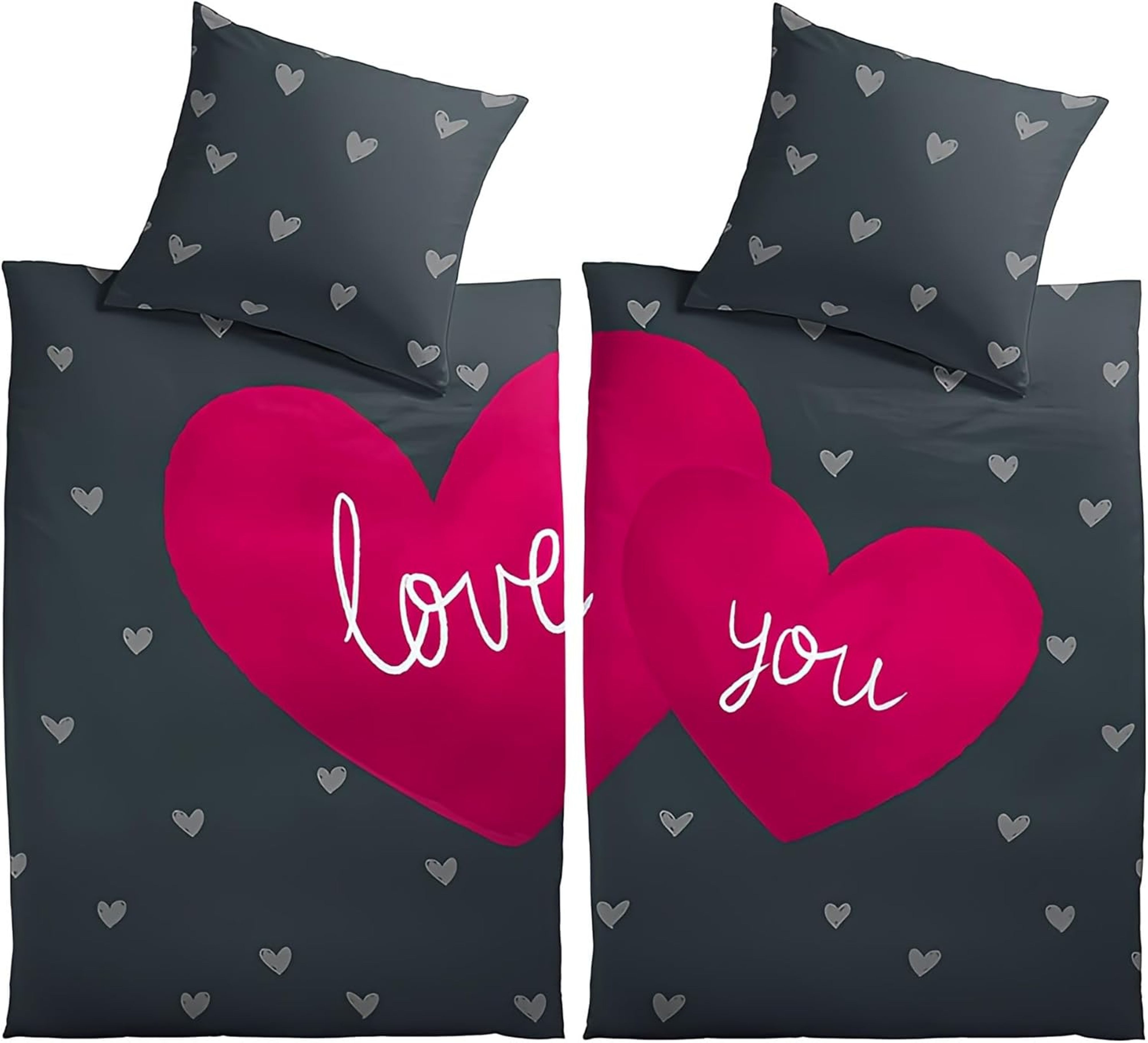One Home Bettwäsche Herzen, Mikrofaser, 4 günstig online kaufen