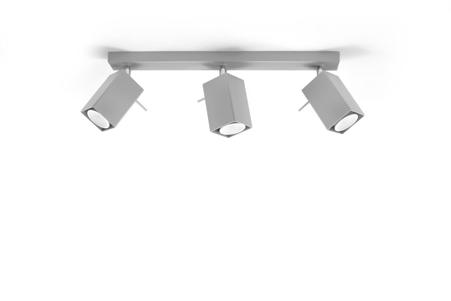 Metall Modern Deckenlampe ohne vielseitig Deckenstrahler 3x Licht-Erlebnisse GU10 FALERIA, Wohnzimmer Grau L:45cm Leuchtmittel,