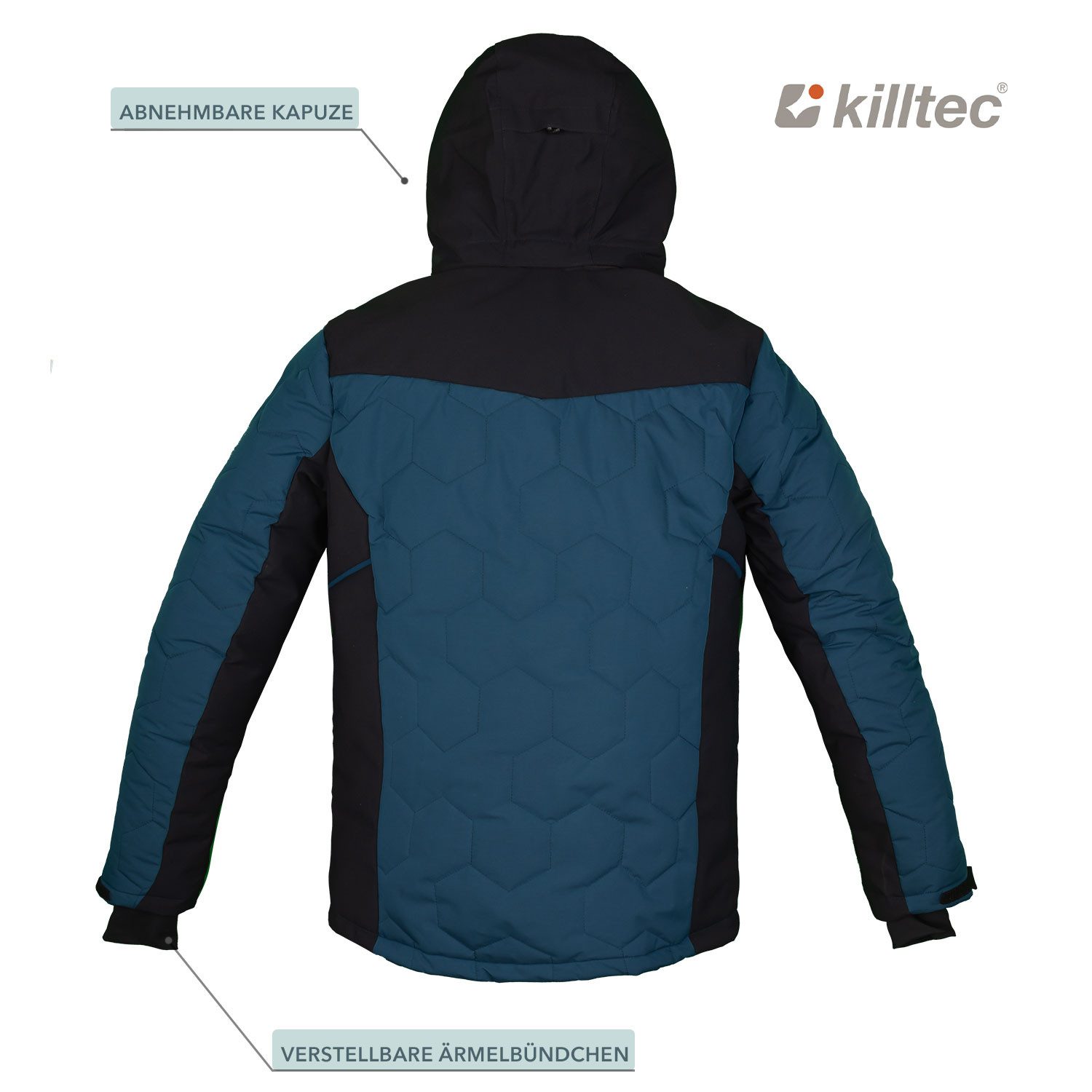 Killtec Skianzug Wintersport Herren Skijacke dunkelblau + Skihose hellgrün
