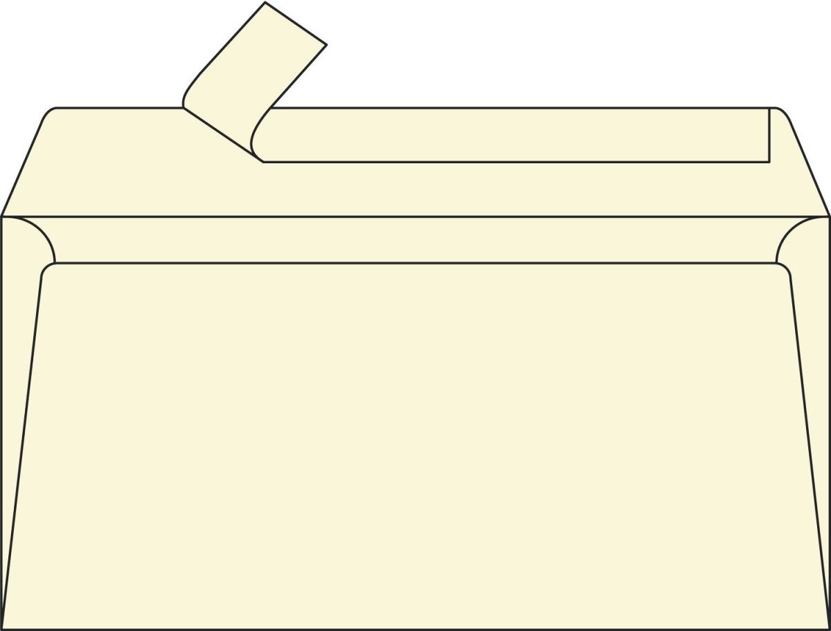 CLAIREFONTAINE Briefumschlag Briefumschlag DINlang 120g/qm elfenbein VE=20 Stück