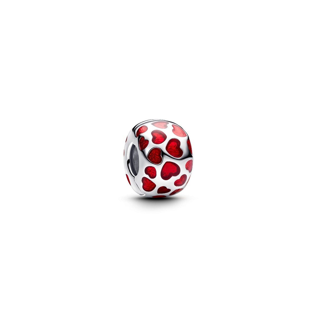 Pandora Charm-Einhänger Pandora Charm Damen Herzen Runder Clip Silber 793679C01