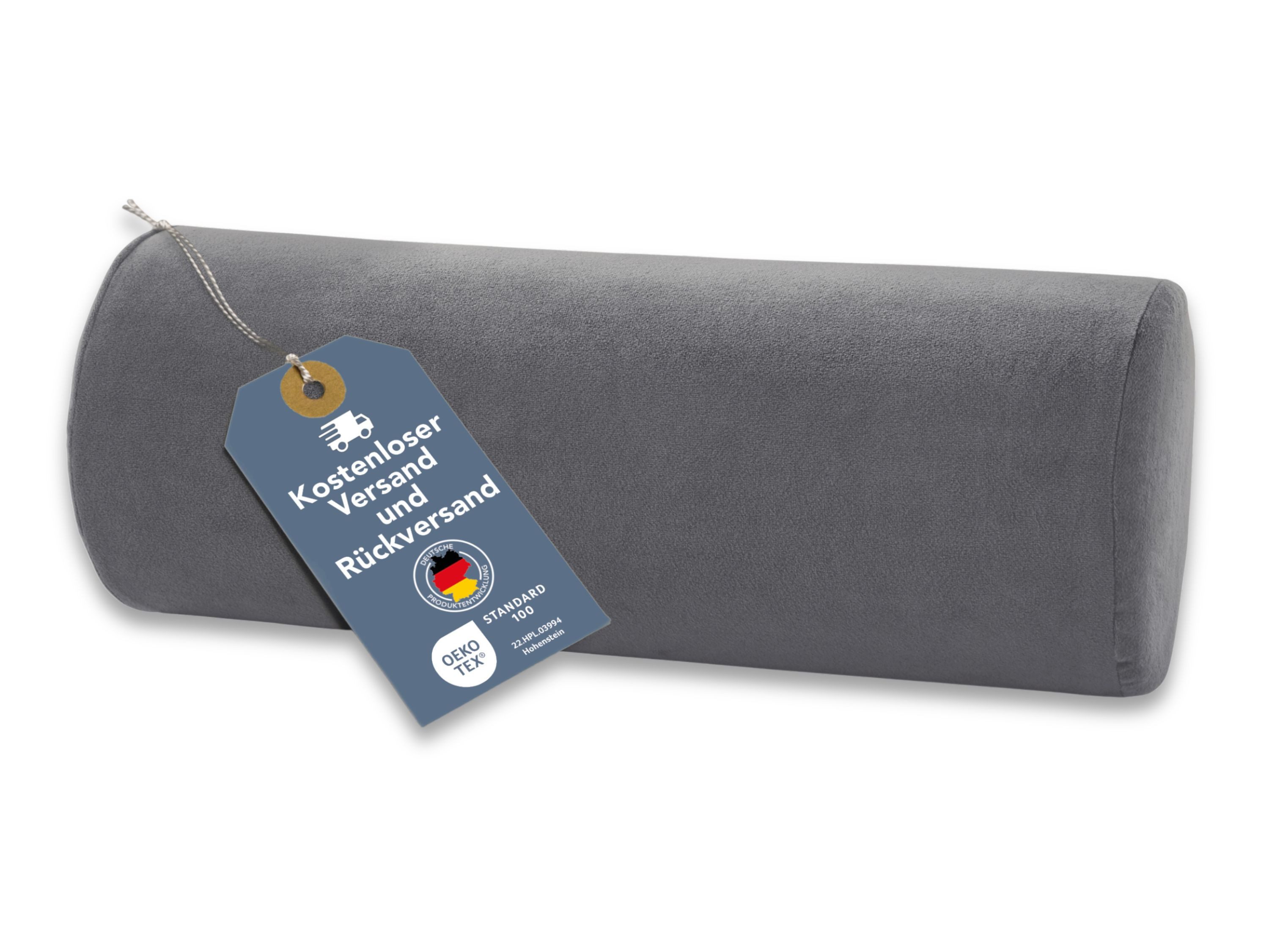 XDREAM Nackenrolle ergonomisches Nackenstützkissen aus Viscoschaum mit Memory-Effekt, 1-tlg., wirkt stützend und entlastend, super weicher Mikroplüsch-Bezug