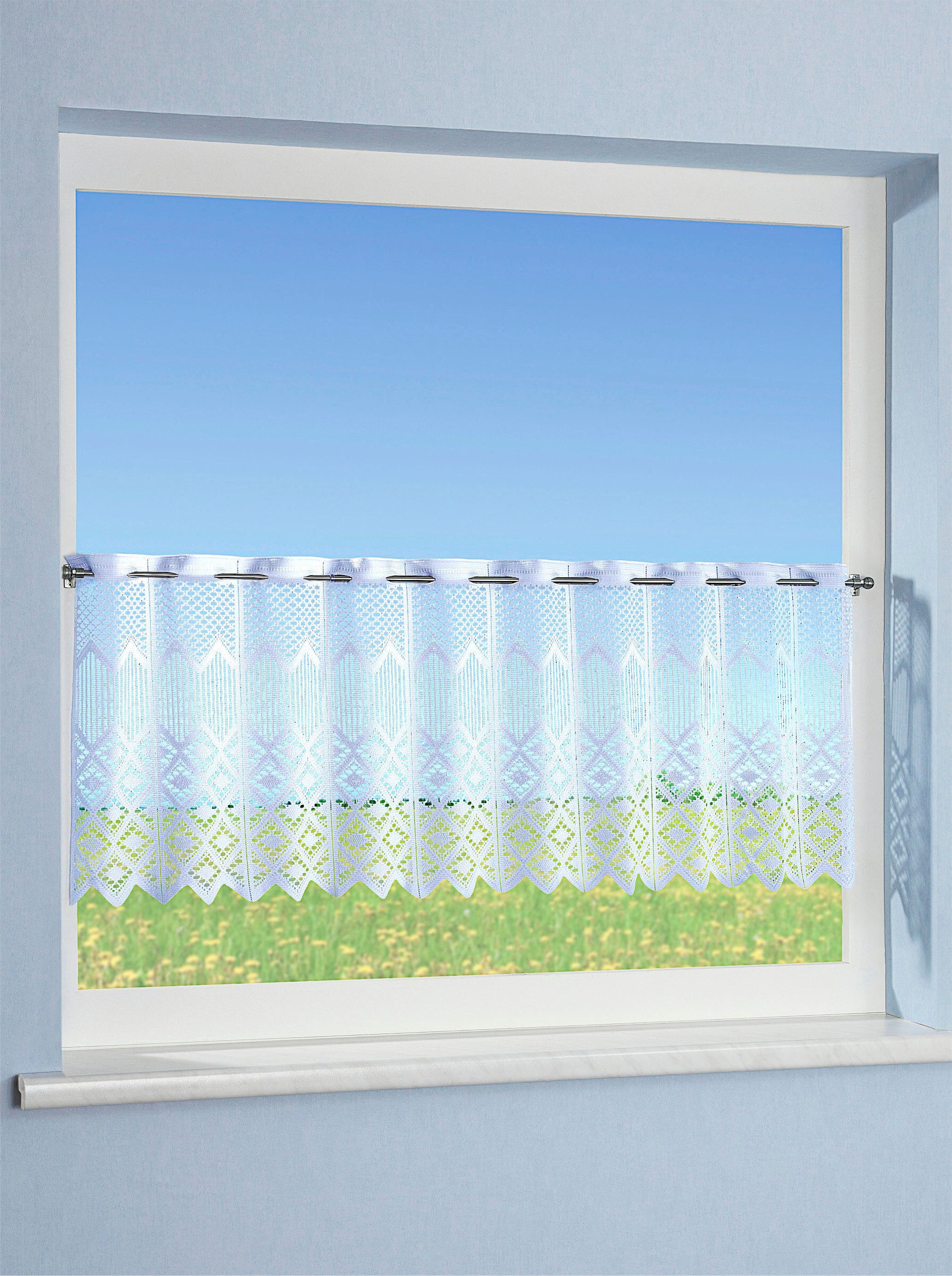 Witt Gardine Fensterbehang, Stangendurchzug, halbtransparent, Fensterbehang