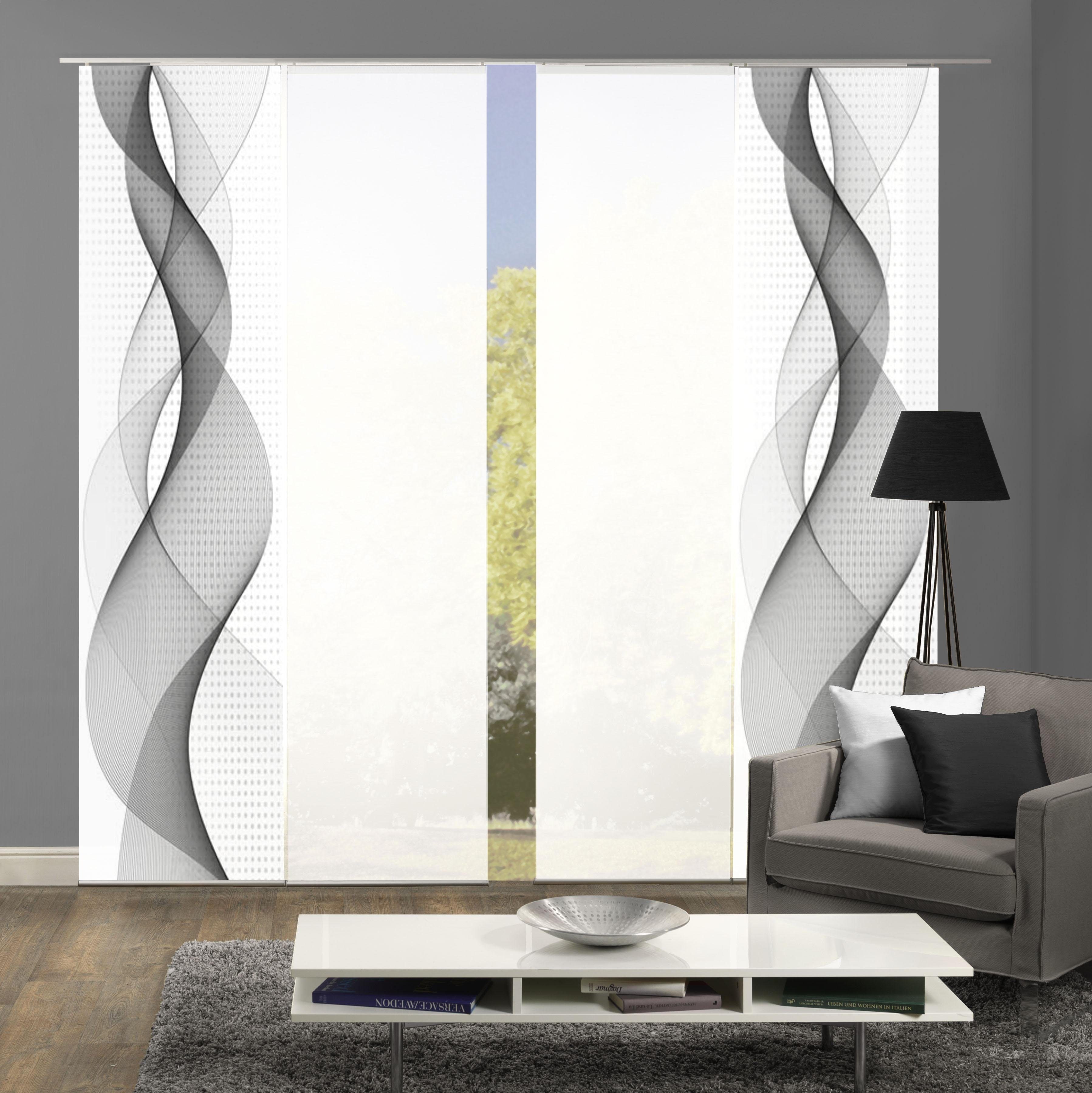 HOME WOHNIDEEN Schiebegardine OPALIA 4ER SET (4 St), Paneelwagen, halbtransparent, Microfaser, HxB: 245x60