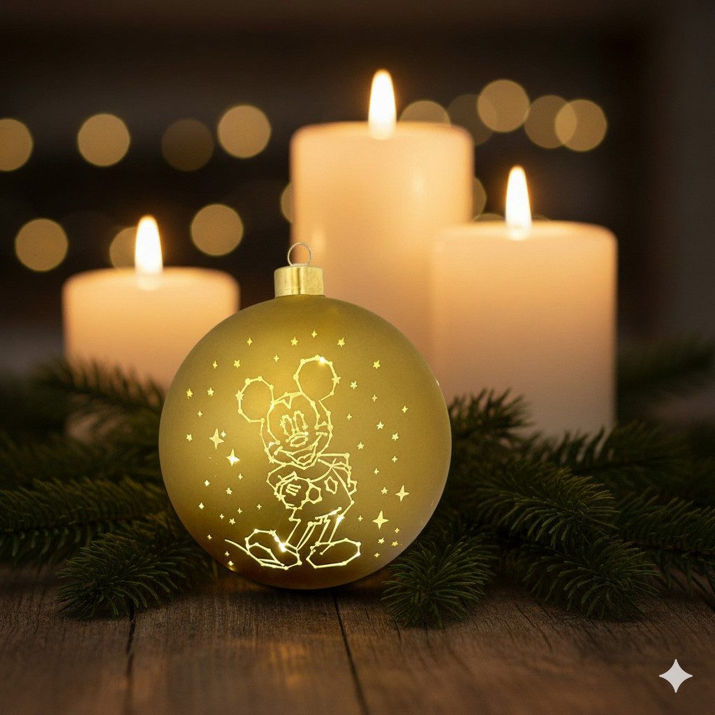 Disney LED Dekolicht Mickey Mouse Weihnachtskugel 15 cm beleuchtet Weihnach günstig online kaufen