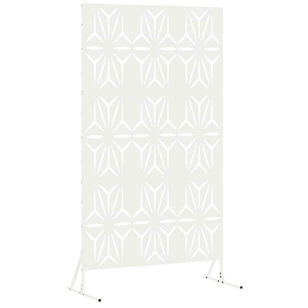 vidaXL Gartenzaun Sichtschutz Weiß 100 x 50 x 180 cm Stahl, (1-St)