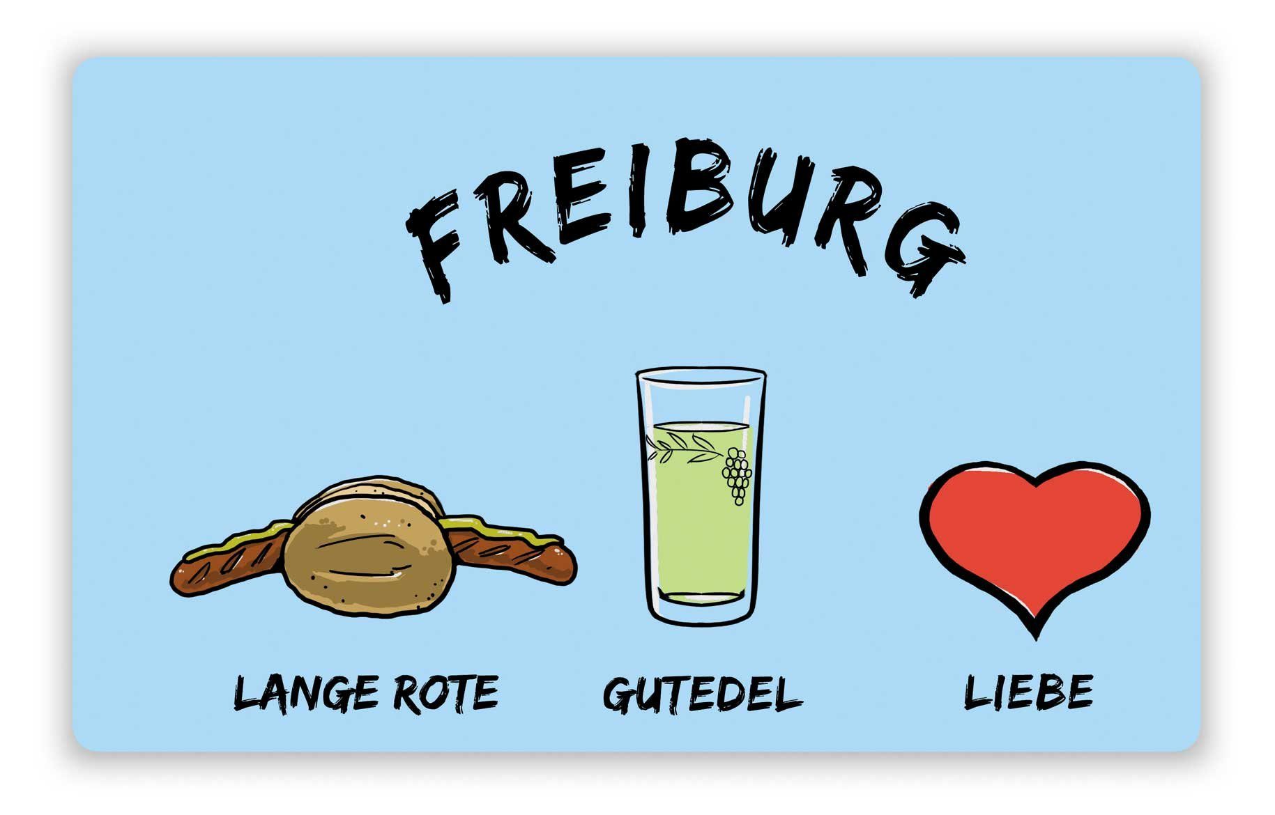 Lange Melamin Frühstücksbrett die Freiburg: Stadtmeister Rote-Gutedel-Liebe,