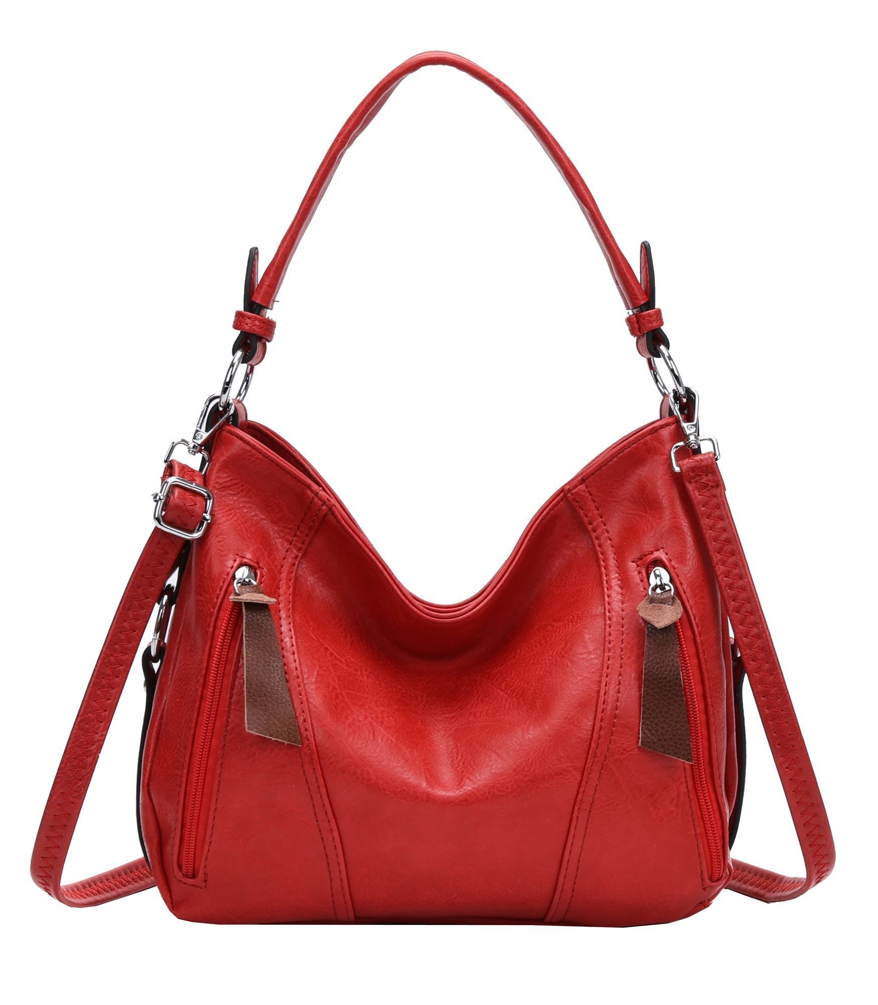 ITALYSHOP24 Schultertasche Damen Tasche Shopper Hobo Bag CrossOver BodyBag Umhängetasche Reise, als Handtasche, Umhängetasche, Shopper tragbar