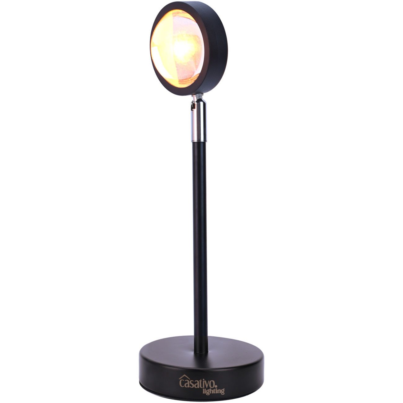 Casativo Projektionslampe LED-Sonnenuntergang Projektionslicht 180°-schwenkbar Deko-Beleuchtung, 10 Watt Leistungsaufnahme, LED fest integriert, Sunset-Projektor 180° schwenkbar, echtes Alu, 10W LED & USB-Anschluss