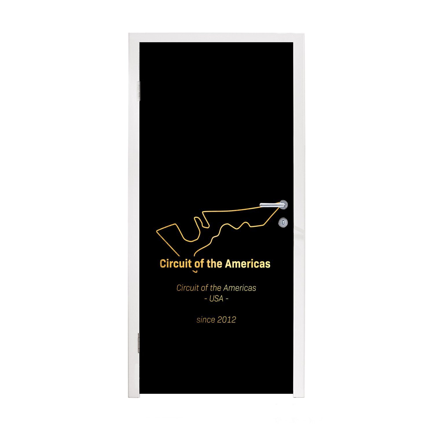 MuchoWow Türtapete Vereinigte Staaten - F1 - Rennstrecke, Matt, bedruckt, (1 St), Fototapete für Tür, Türaufkleber, 75x205 cm