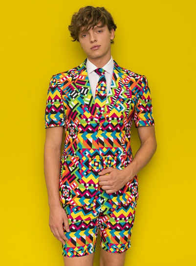 Opposuits Kostüm Shorts Suit Abstractive, Cooler Dress für heiße Tage