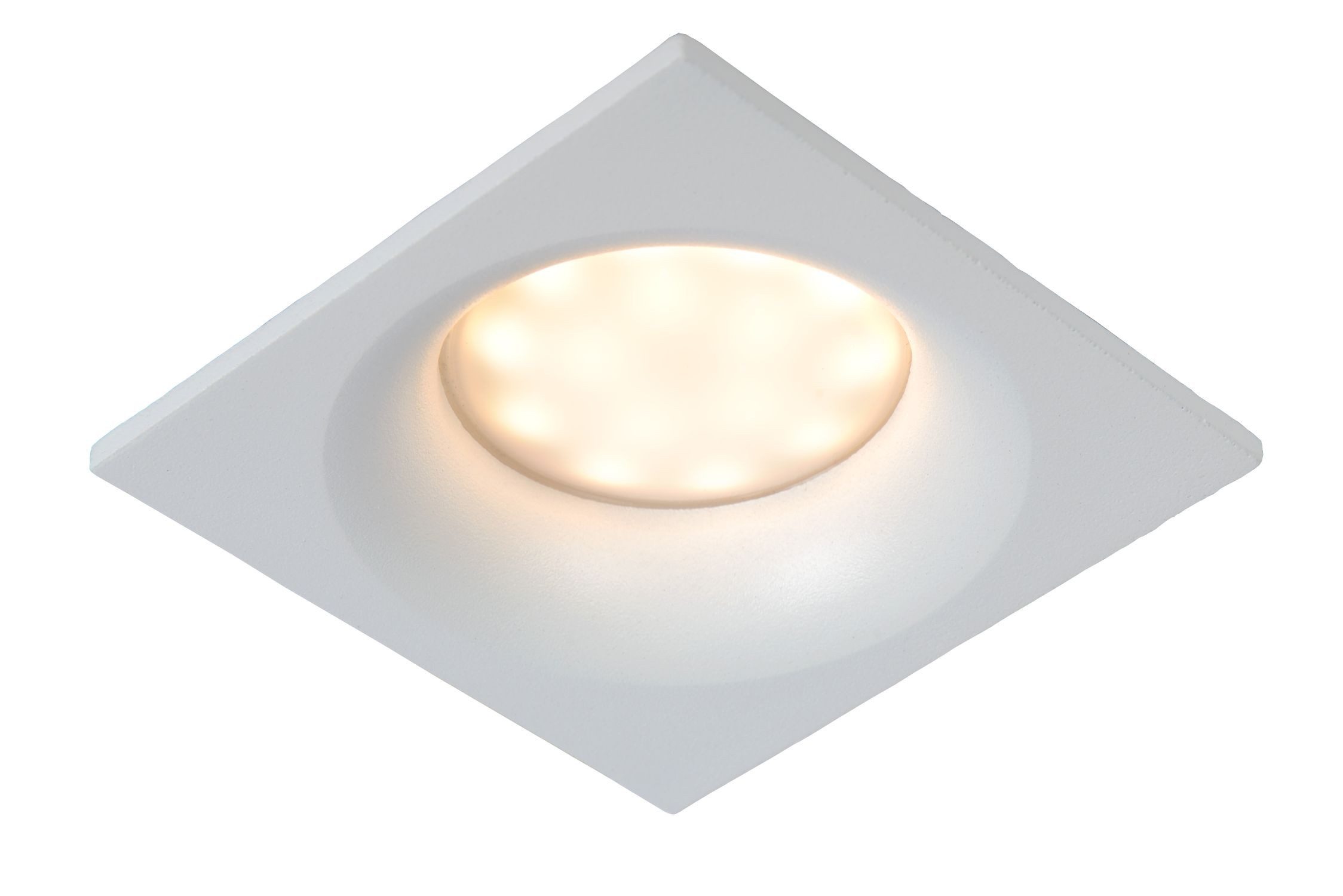 Licht-Erlebnisse Einbauleuchte AVOLA, ohne Leuchtmittel, Aluminium GU10 IP44 8,5 cm breit Weiß eckig Modern