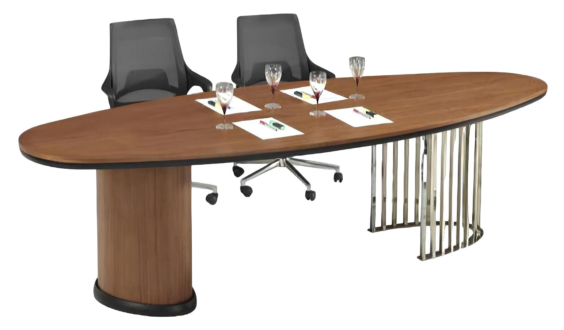 Xlmoebel Konferenztisch Designer-Ovaltisch mit Metallbeinen in modernem Design (Schreibtisch), Hergestellt in Europa