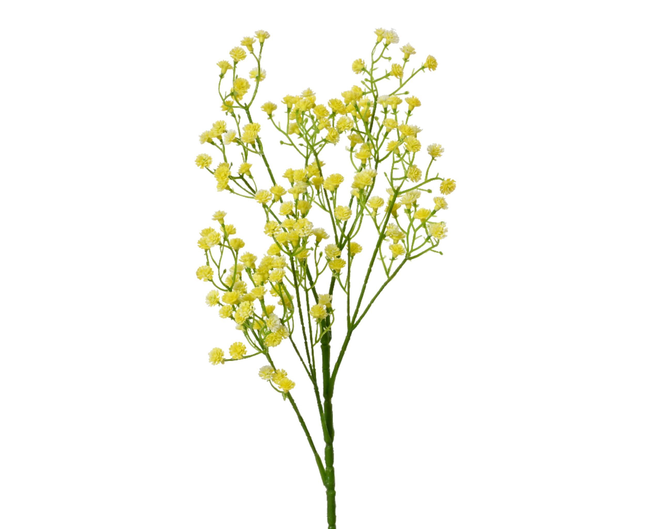 Kunstzweig, Decoris season decorations, Künstliches Schleierkraut mit Stiel 22x65cm Gelb