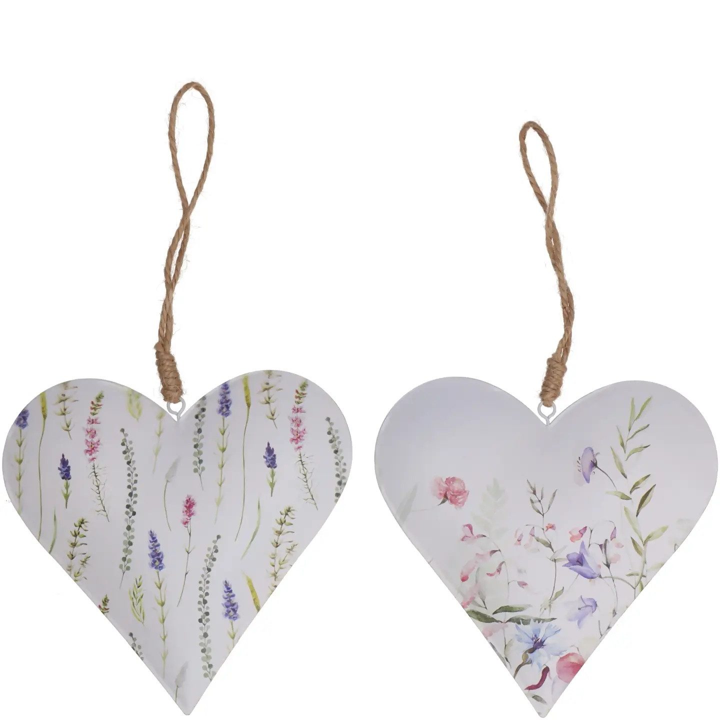 LK Trend & Style Dekohänger Metall Herz zartes Blumen Motiv 15x15 cm (Frühling, Sommer, Muttertag, Lieblingsmensch, 2 St., Dekoration, Geschenk), Geeignet für Innen- und geschützter Außenbereiche