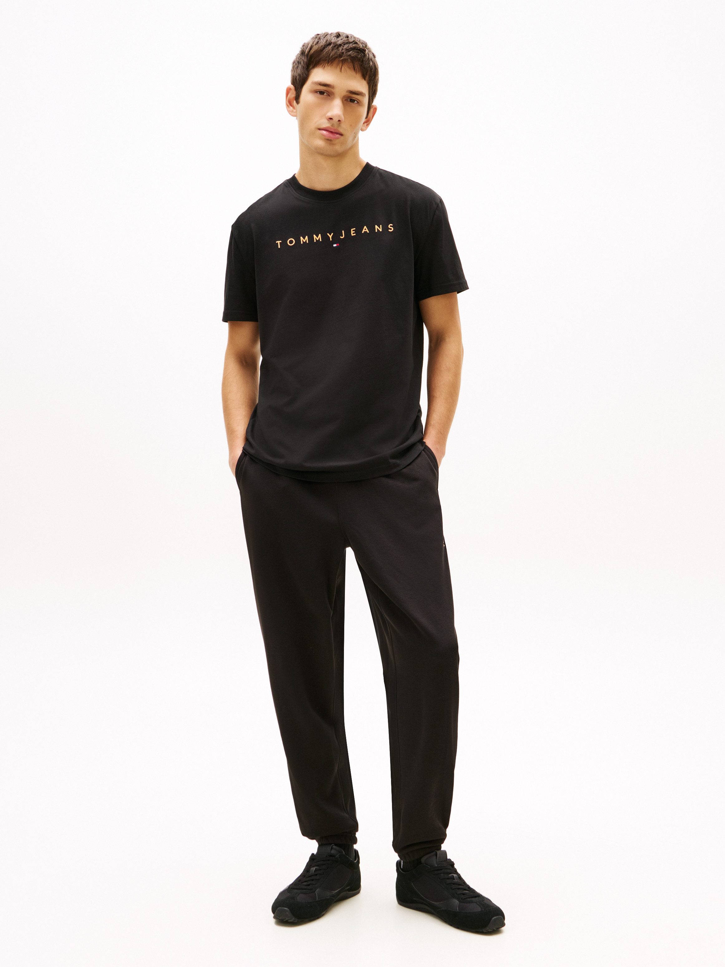 Tommy Jeans T-Shirt TJM REGULAR LINEAR LOGO EXT Rundhals, Regular Fit – Bild 3 von 5