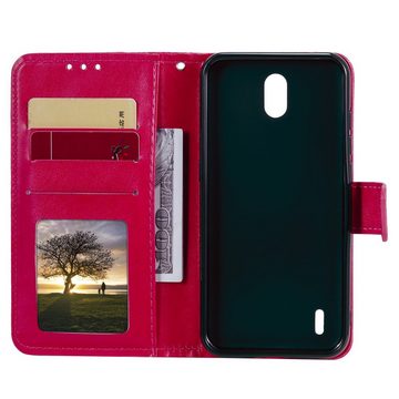 CoverKingz Handyhülle Nokia 1.3 Handy Hülle Flip Case Cover Handytasche Etui Mandala Pink, Klapphülle Schutzhülle mit Kartenfach Schutztasche Motiv Mandala