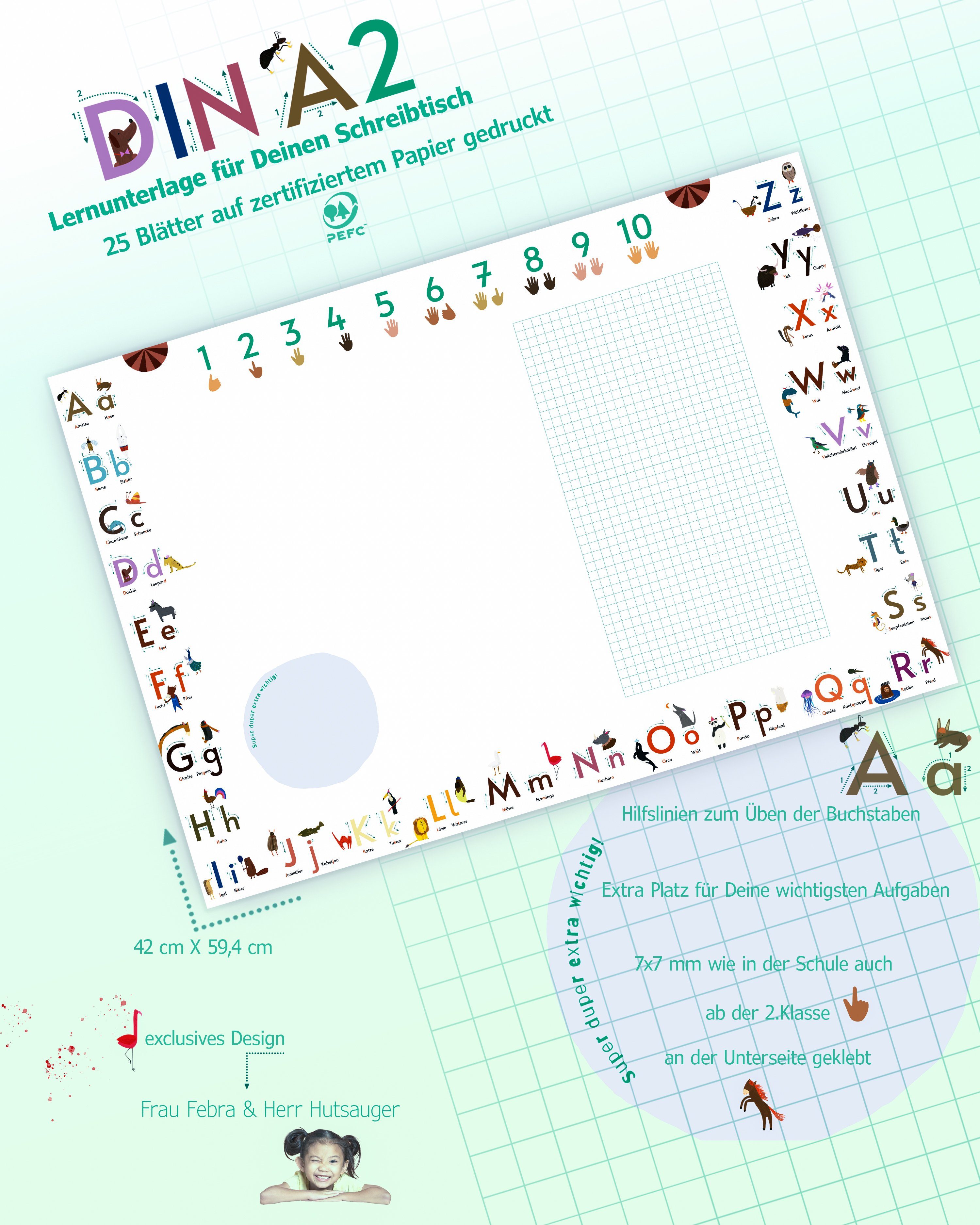 Close Up Schreibtischunterlage ABC Schreibtischunterlage Druckschrift zum Abreißen – Bild 4 von 5