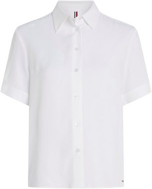 Tommy Hilfiger Kurzarmbluse ESSENTIAL FLUID SS SHIRT mit Metalllabel