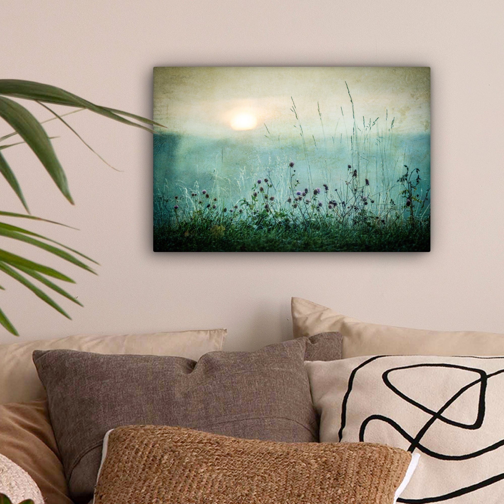 OneMillionCanvasses® Leinwandbild Natur - Vintage - Blumen - Sonne, Fotodru günstig online kaufen